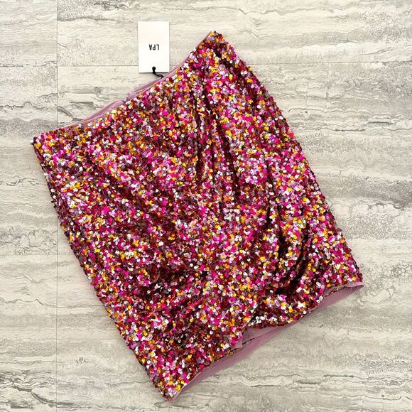 LPA Madeline Pink Sequin Skirt - Picture 5 of 7